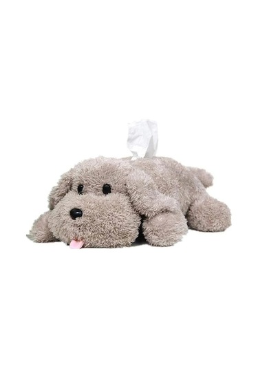 Peluş Oyuncak Köpek Doku Tutucu Karikatür Doku Klozet Kapağı Açık Kahverengi