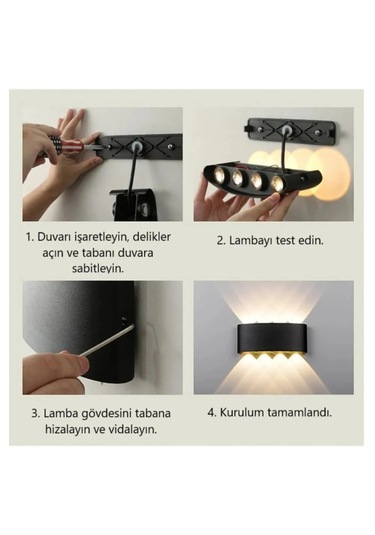 Ct-8013 15 Watt Kapri Modern Led Aplik Amber Işık Siyah