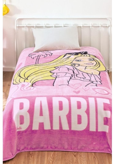 Barbie Lisanslı Tek Kişilik Battaniye Çok Renkli