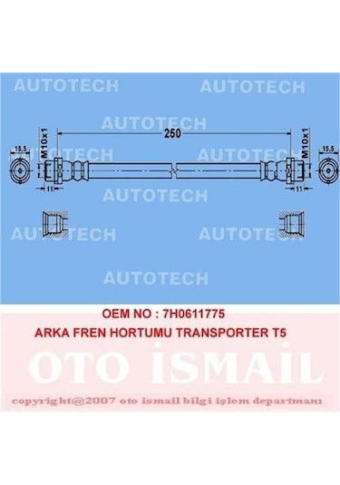 AUTOTECH TVT14 Fren Hortumu Arka Transporter T5