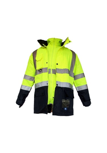 Junıor Jn1003 S 5+1 İçi Çıkmalı Oxford Fosforlu Parka Sarı-Lacivert