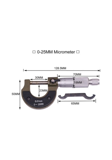 Aek-Tech Mekanik Mikrometre 0-25Mm 0.01Mm