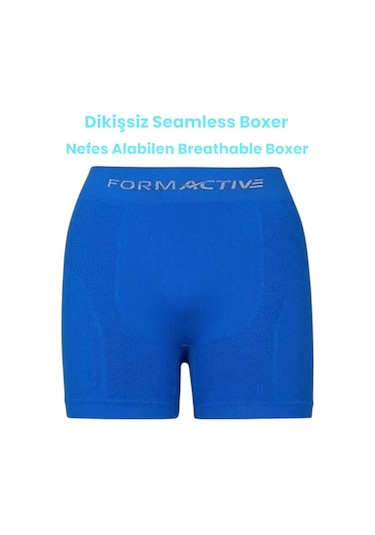 Uniquetrenders Erkek Dikişsiz/seamless Nefes Alabilen Boxer Saks Mavi