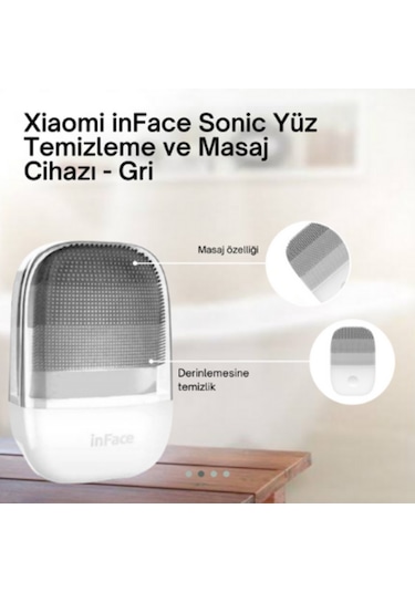 Inface Sonic Yüz Temizleme ve Masaj Cihazı Gri