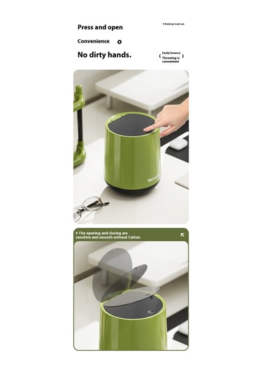 Pazly--masaüstü Çöp Pres Tipi Yatak Odası Oturma Odası Muhtelif Saklama Kutusu Çok Fonksiyonlu Masa Ev Kapaklı Çöp Kutusu