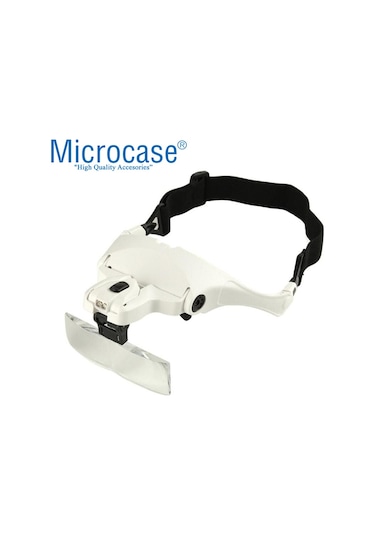Microcase 9892B1 - Al2350 Gözlük Tipi Işıklı Kafa Büyüteci 5 Farklı Lens