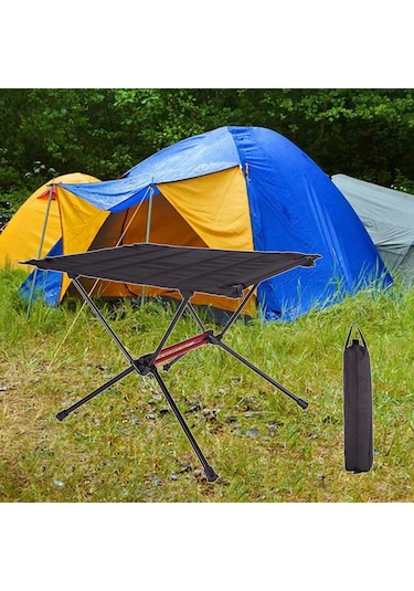 Homyl Açık Taşınabilir Katlanır Alüminyum Masa Hafif Siyah Siyah Çok Renkli