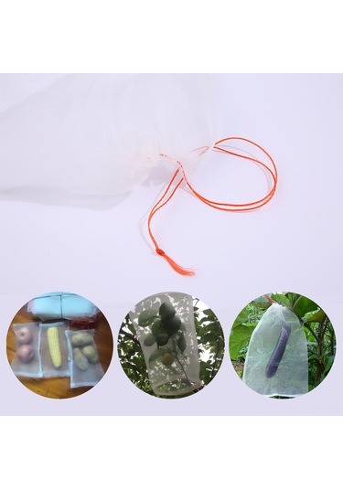 Singree 100 Adet Naylon Meyve Koruma Filesi - Böcek Ve Sivrisineklere Karşı Bahçe Sebze Çiçek Üzüm İncir Koruması 25x15cm