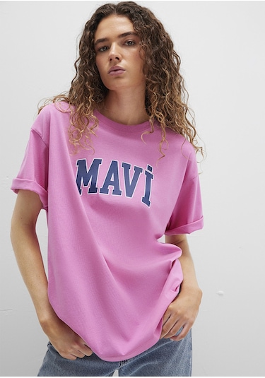 Mavi - Mavi Logo Baskılı Pembe Tişört 1600843-71033 Pembe