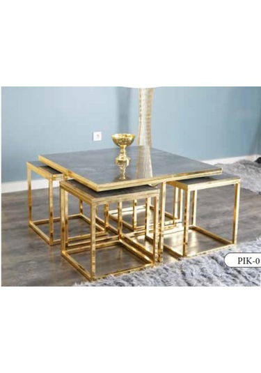 Mim Antrasit - Gold Kare 4+1 Pizza Orta Sehpa Antrasit