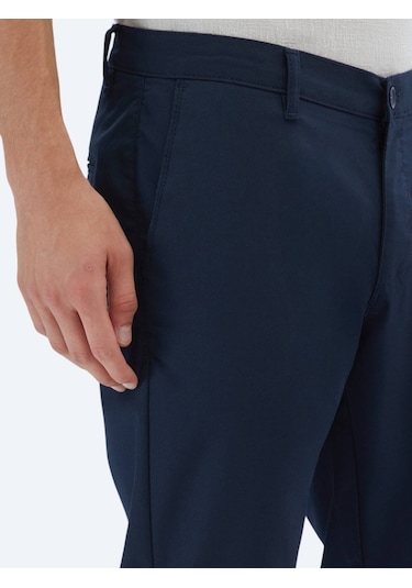 Lacivert Dokuma Casual Pantolon Lacivert