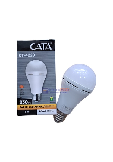 Cata Ct-4229b 9w Şarjlı Led Ampul - Beyaz