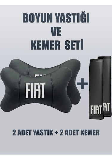 Fiat Yeni Logo Yastık Kemer Set Beyaz 2 Adet