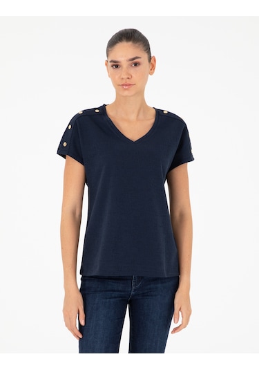 Pierre Cardin Kadın Lacivert Tişört 50283429-vr033 Lacivert