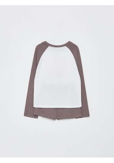 Sela Baskılı Pamuklu Şortlu Oversize Pijama 465730123 AÇIK GRİ