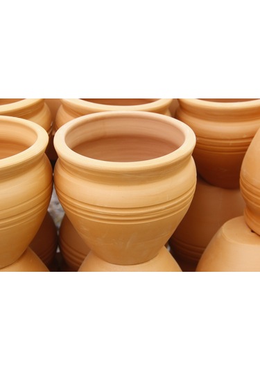 Antik Saksı 2 Adet - El Yapımı Doğal Çömlek (485408022)