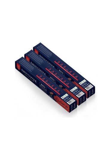 Nish Coffee Kapsül Kahve 10 Ristretto 3'lü Set Nespresso Uyumlu -30 Adet Kapsül Kahve