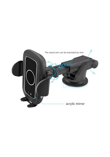 Wisdomselect Otomatik Sıkma Araç Bluetooth Kulaklık Telefon Tutacağı Kablosuz Şarj-siyah Bluetooth Kulaklıklı Vantuzlu Siyah Wx54l3