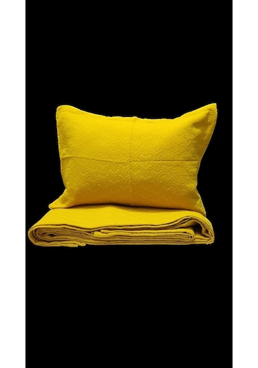 Bahar Drop Çift Kişilik Yatak Örtüsü Hardal Sarı