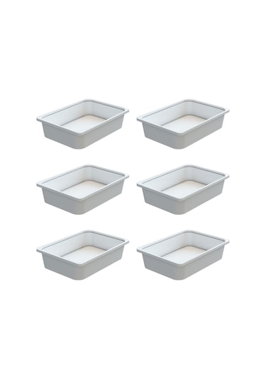 Montessori Oyuncak Dolabı Kutusu Saklama Kutusu Çocuklar İçin Aktivite Kutusu 6 Adet Beyaz Beyaz