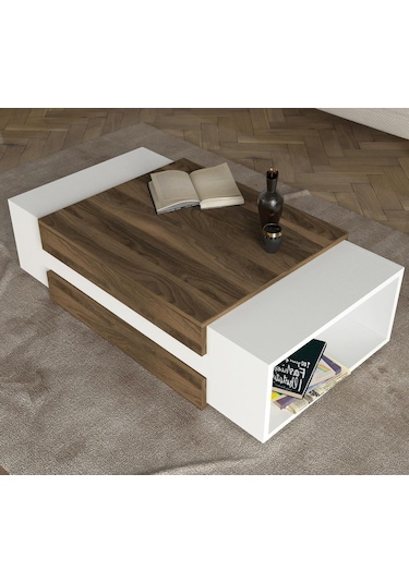 Dekorister Nora Orta Sehpa Beyaz-Ceviz