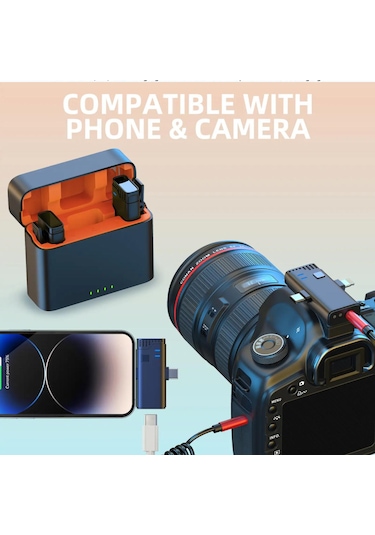 Yeni 3 İn 1 Taşınabilir Yaka Mikrofonu Taşınabilir Şarj Kutusu