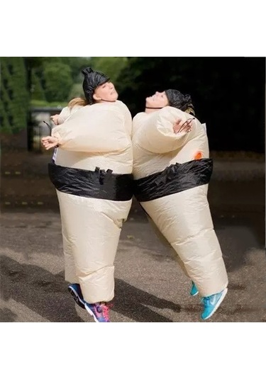 Hfambition Çocuklar İçin Japon Stili Sumo Şişme Kostüm - Halloween Cosplay Prop 1.2-1.45m Çok Renkli