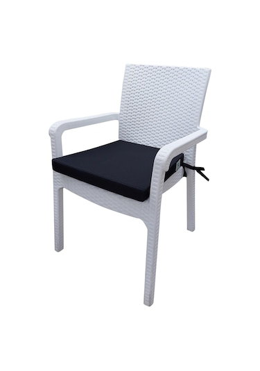 Mirzade 6 Adet Hera Siesta Minderi Su Geçirmez Kumaş 5 Cm Gri Sünger-siyah - 40 40