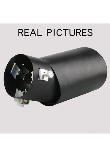 Besthome1 Otomobil Egzoz Ucu - 63mm Mat Siyah Paslanmaz Çelik, Eğimli, 3.8-5.3cm Bağlantı