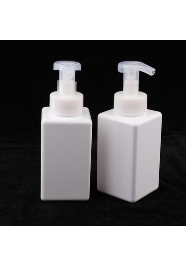 Suntek Sıvı Losyon Için Boş Plastik Kare Pompa Şişe Beyaz Beyaz