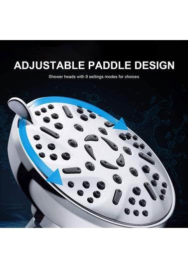 Teltree 4.5 İnç Gümüş Paslanmaz Çelik Duş Başlığı - 9 Su Modu, Yüksek Basınç, Su Tasarrufu Ve Tıkanma Engelleme Teknolojisi Rf-sh21791 Diğer