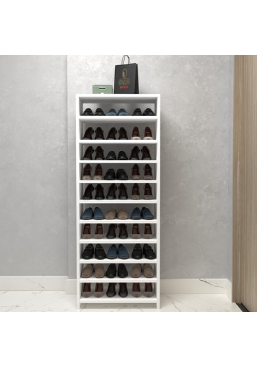 Kenzlife Ayakkabılık Konevi Mat Beyaz Suntalam 155 060 30 Otuz Çift Ayakkabı Kapasitesi Arkalıksız Beyaz