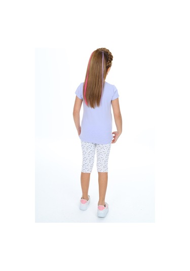 Toontoy Kız Çocuk Nakışlı Kaprili Takım Mavi