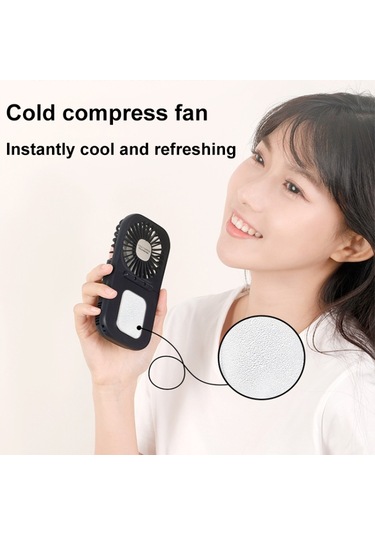 Usb Şarj Katlanır Dış Mekan Handheld Mini Soğuk Sıkıştırma Fan Masaüstü Soğutma Fanı Lacivert