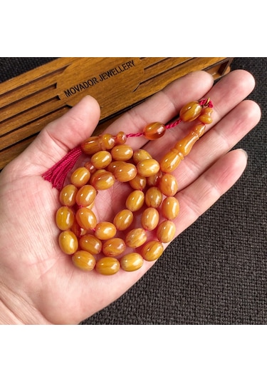 9x12 mm Mişmişi Sandaloz Baga Tesbih, Yeni Döküm Miskevi Baga