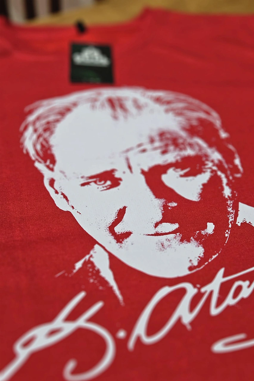 Mustafa Kemal Atatürk İmzası 29 Ekim Cumhuriyet İmza 10 Kasım Baskılı Sweatshirt Kırmızı Sweat Kırmızı