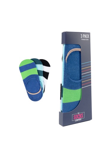 The Socks Company 3 Çift Özel Kutulu Silikon Destekli Erkek Babet Çorap Beyaz - Gri