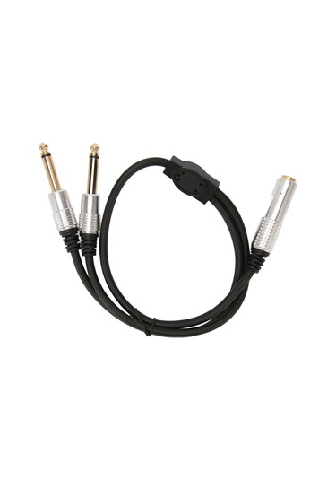 Tenfowee Alüminyum Kasa Ve Altın Kaplama 6.35mm Stereo Ses Ayırıcı Kablosu - 1 Adet Dişi 2 Adet Erkek Uçlu, 0.5m Uzunlukta, Mikser Ve Hoparlör İçin Uyumlu