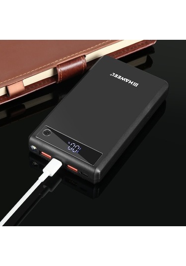 Vkemall Haweel 6 Hücre 18650 Levazımsız Pil Kutusu, 22.5w Hızlı Şarj, Ekranlı Taşınabilir Güç Kutusu, Siyah Renkli