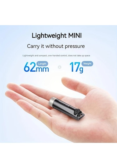 Brightnova Black Phılıps Parlak Işık Mini El Feneri Taşınabilir Type-c Şarj Gece Seyahat Mor Işık Altın