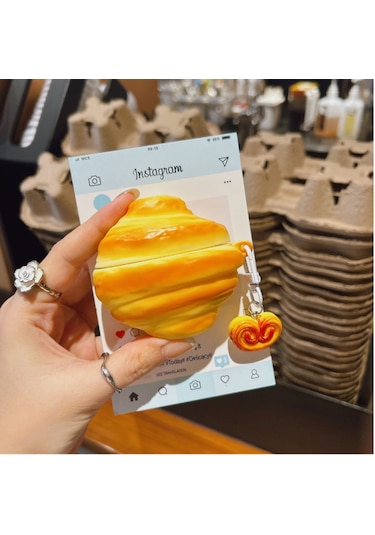 Snapbuy Airpods Uyumlu Askılı Kruvasan Tasarımlı Yumuşak Kulaklık Kılıfı Airpods 3.nesil