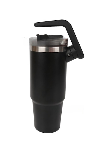 Ruicoo Stanley 30 Oz Çift Katmanlı Paslanmaz Çelik Seyahat Bardağı - 8 Saat Sıcak, 36 Saat Soğuk Tutar Siyah