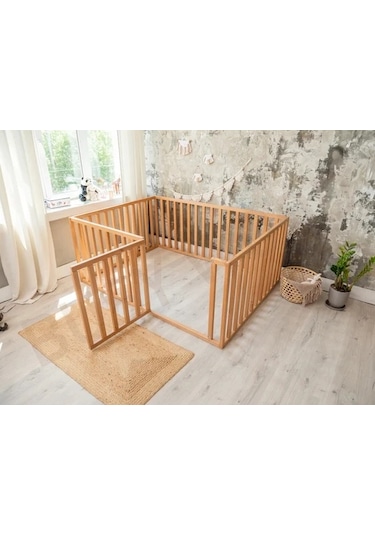 Montessori Ekstra Korumalı Bebek Yatağı Çam 190x90
