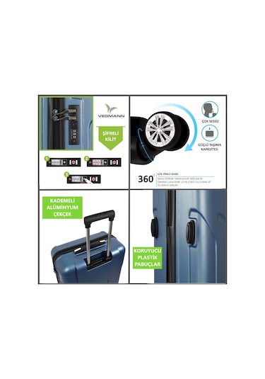 Vegmann Vela Mavi Kabin Boy Valiz Mavi