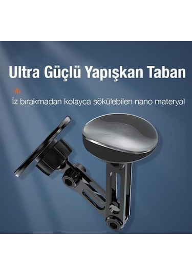 Coofbe Güçlü Metal Magsafe Uyumlu 360 Dönebilen Araç İçi Telefon Tutucu Masaüstü Telefon Tutucu Stand