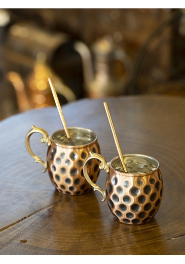 Bakır Kupa Gamzeli Model Çift Renk 2'li