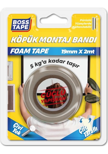 5 Kg Köpük Montaj Aksesuar Yapıştırma Bandı 19 MMx2mt