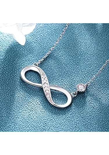 Tcherchi Gümüş Renk Sonsuzluk Kolyesi Gümüş