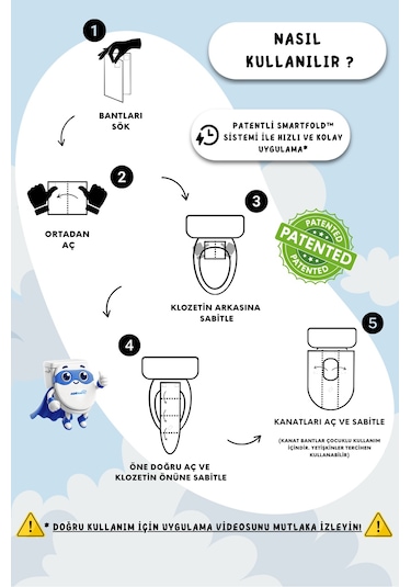 MiniGuard Tek Kullanımlık Klozet Örtüsü - 7'li Paket - Klozet Kapak Örtüsü