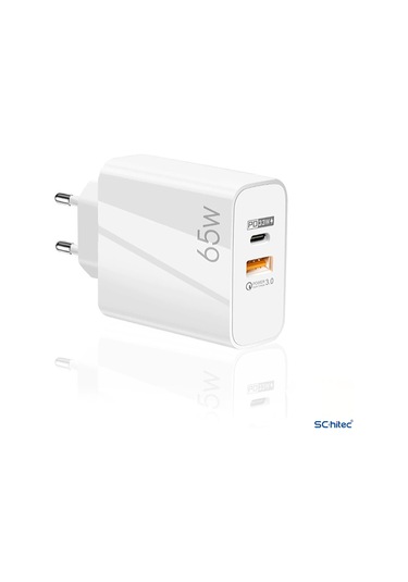 Schitec GN65 WT1 65 W USB-A PD33W Q.C 3.0 Type-C To Type-C Kablolu Şarj Aleti 1 M
